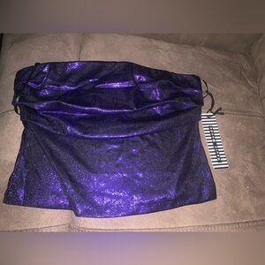 NWT Haute Monde Sparkling Violet Crop Top - Small